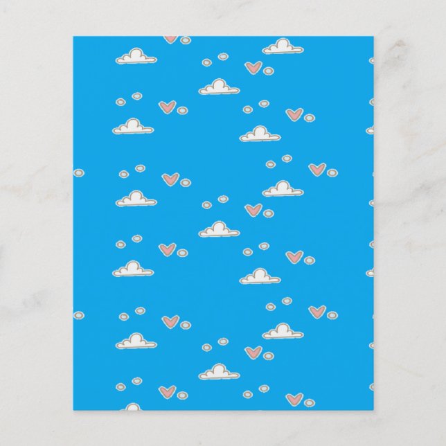 Coeurs et nuages sur le bleu (Devant)