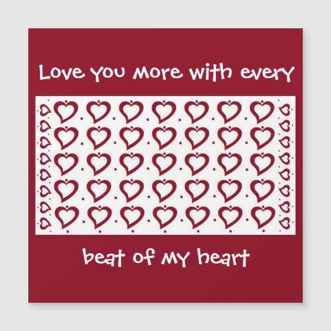 Coeurs et petits points Rouge et blanc Aimer Vous  (Devant)