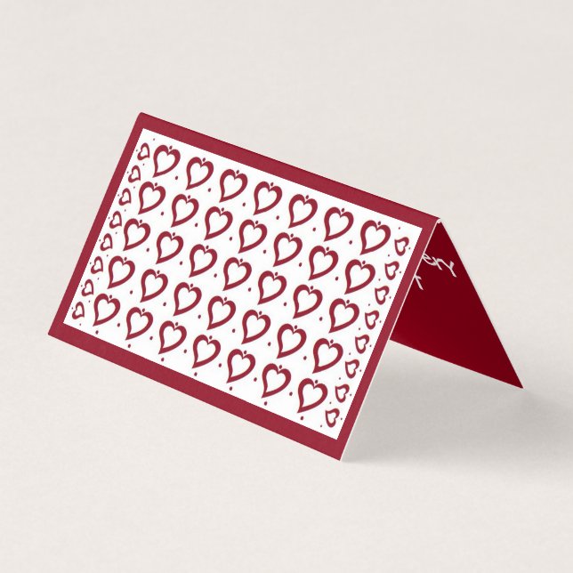 Coeurs et petits points Rouge et blanc Aimer Vous  (Front)