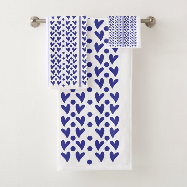 Coeurs et rayures bleus (En situation)