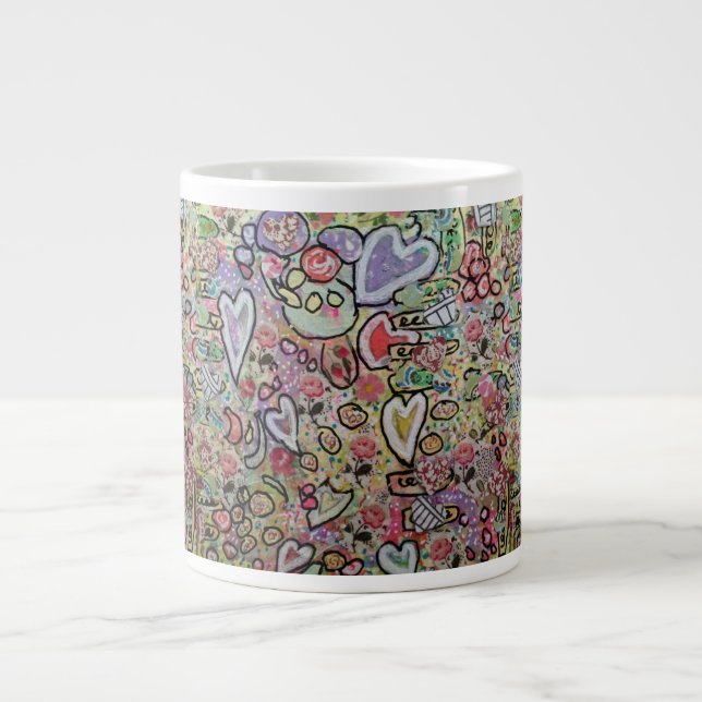 Coeurs et scribbles Spécialité Mug (Devant)