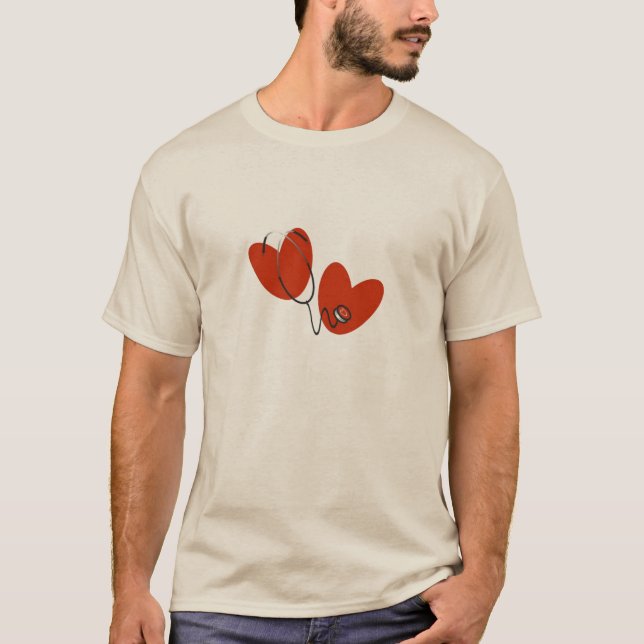 Coeurs et T-shirts et cadeaux de stéthoscope (Devant)