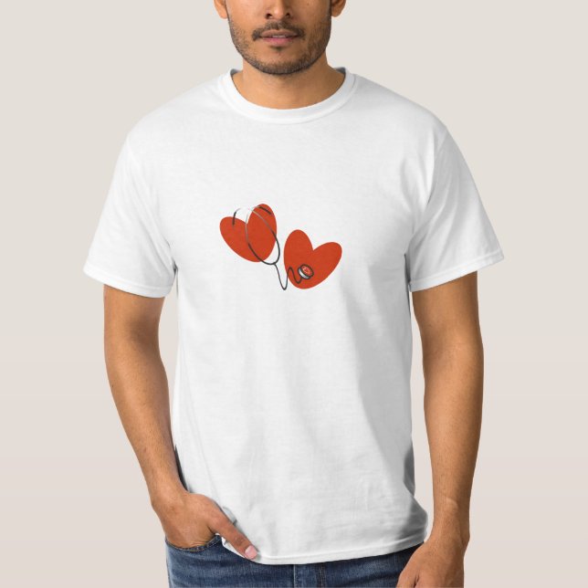 Coeurs et T-shirts et cadeaux de stéthoscope (Devant)
