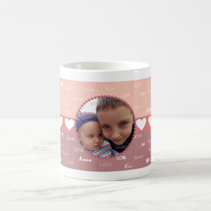 Coeurs et tasse de Coffe de cadre de photo