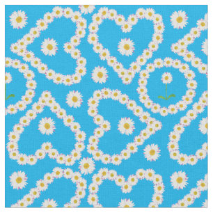 Coeurs et tissu fait sur commande bleu de