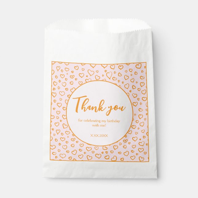 Coeurs Fête Personnalisée Favoriser Les Sacs (Devant)