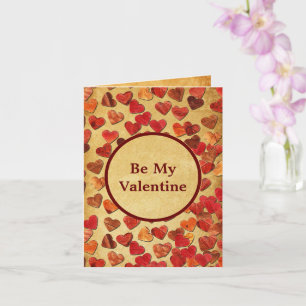 Coeurs feuille d'automne - Carte Saint-Valentin