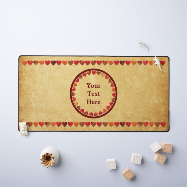 Coeurs Feuilles Automne Sur Vieux Papier (Tableau pour enfants)