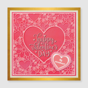 Coeurs floraux rouges et roses élégants Saint-Vale