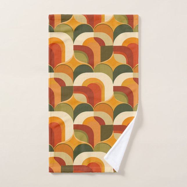 Coeurs géométriques des années 1970 (Serviette à main)