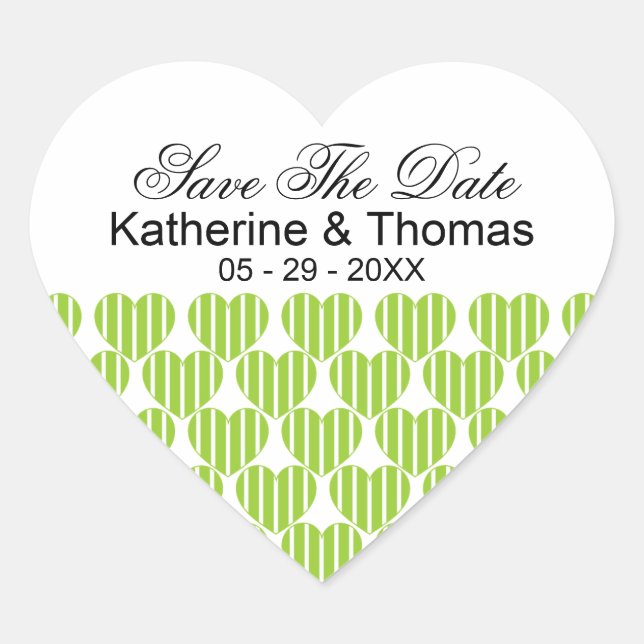 Coeurs Gratuits Vertes Économisez Les Stickers Dat (Devant)