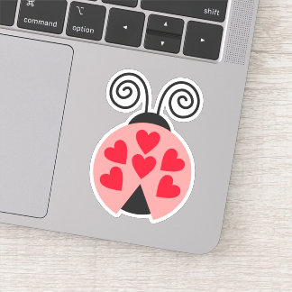 Coeurs Lovebug Ladybug Die Cut Sticker Decal
