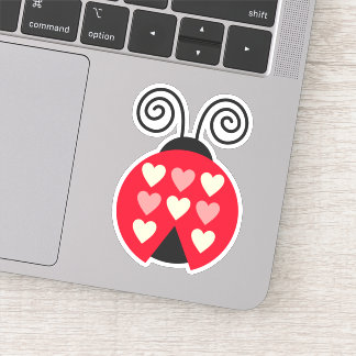 Coeurs Lovebug Ladybug Die Cut Sticker Decal