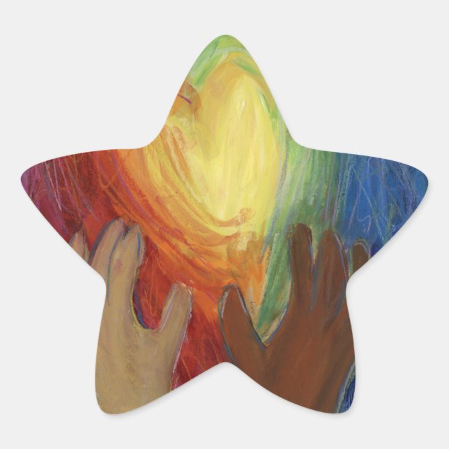 Coeurs & Mains Aimer Diversité Art autocollants (Devant)