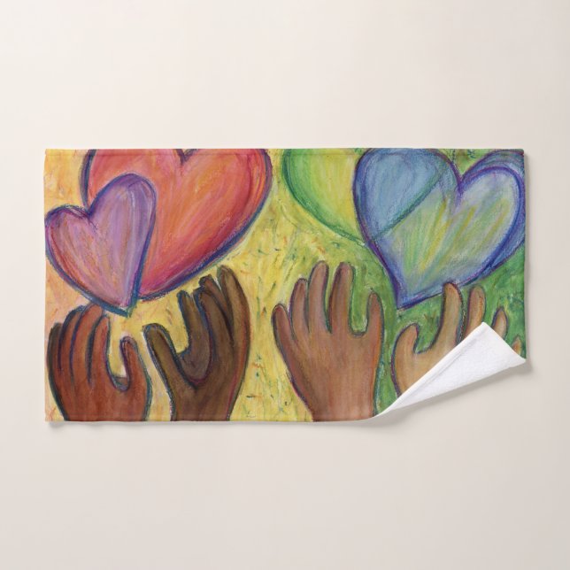 Coeurs & Mains Aimer Diversité Art Serviette (Serviette à main)
