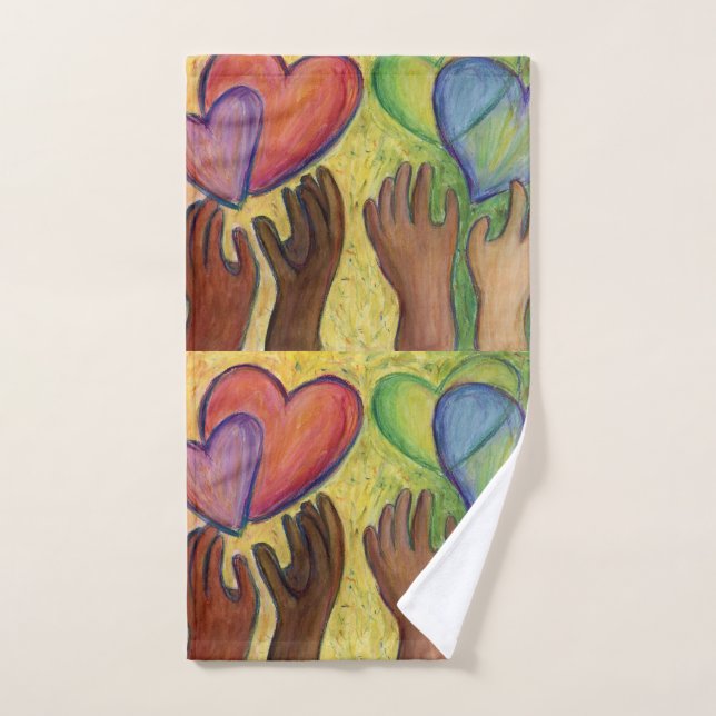 Coeurs & Mains Aimer Diversité Art Serviette (Serviette à main)