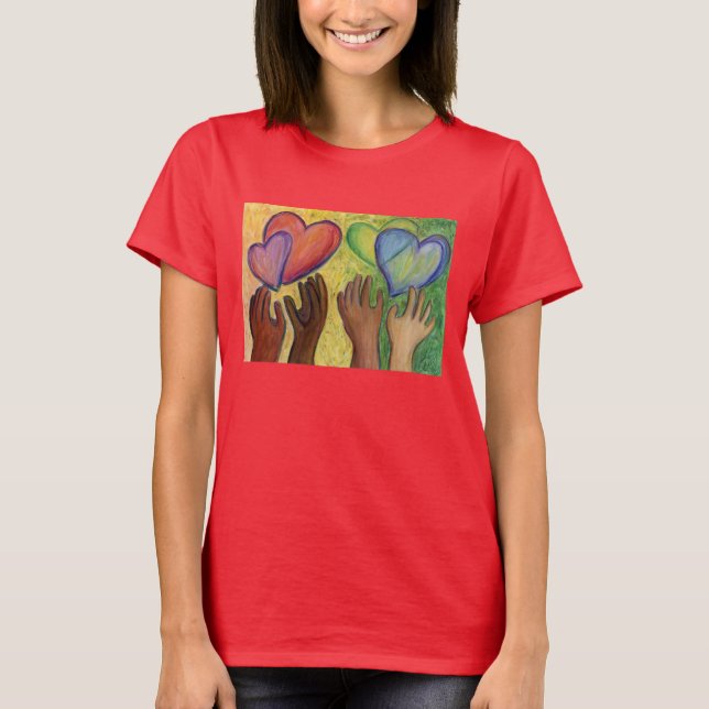 Coeurs & Mains Aimer Diversité Art T-shirt personn (Devant)