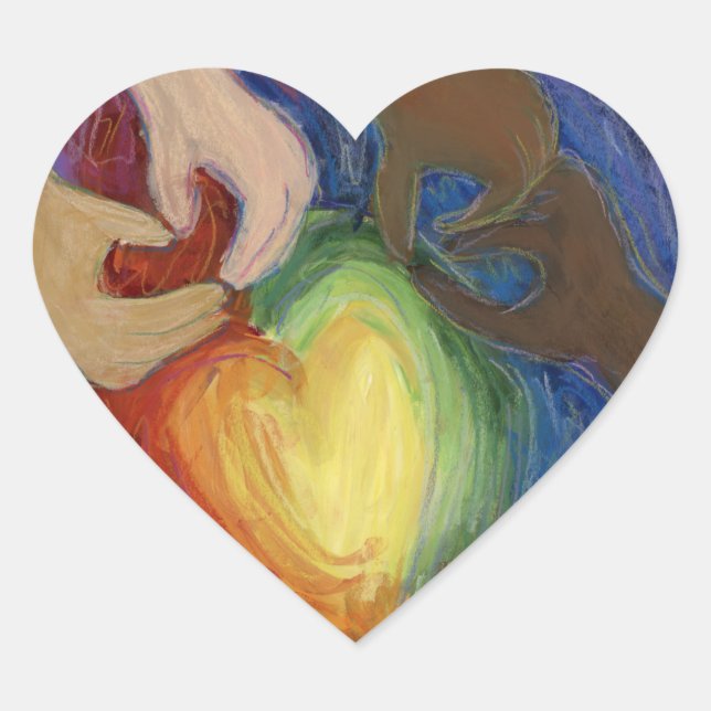 Coeurs & Mains Aimer Diversité Stickers Art Décal (Devant)