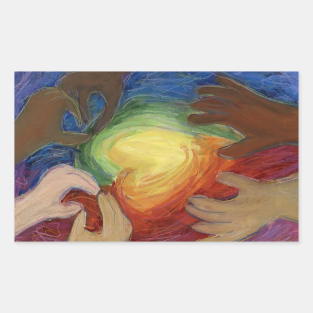 Coeurs & Mains Aimer Diversité Stickers Art Décal (Devant)