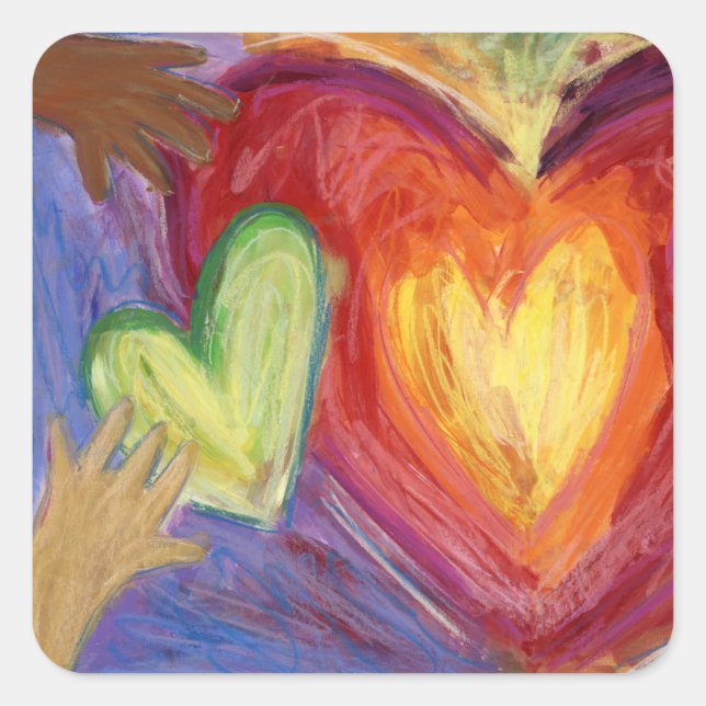 Coeurs & Mains Aimer Diversité Stickers Art Décal (Devant)