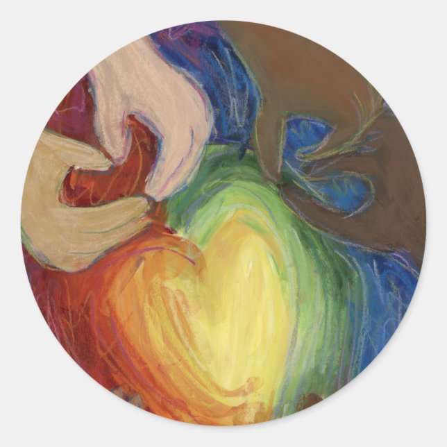 Coeurs & Mains Aimer Diversité Stickers Art Décal (Devant)