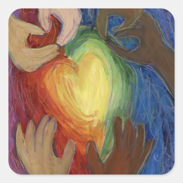 Coeurs & Mains Aimer Diversité Stickers Art Décal (Devant)