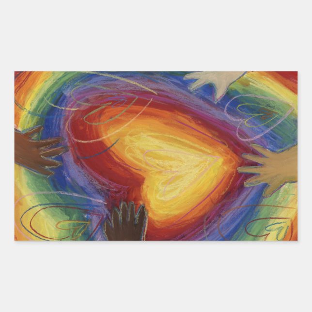 Coeurs & Mains Aimer Diversité Stickers Art Décal (Devant)