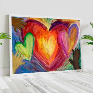 Coeurs & Mains Love Peinture Art Poster Imprimante