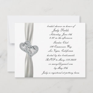 Coeurs Mariage blanc Invitations de douche nuptial