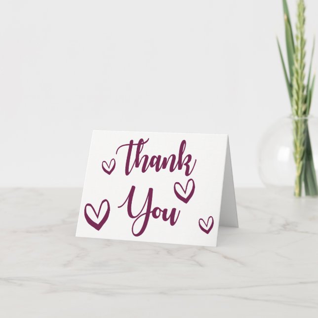Cœurs Merci Violet et Blanc - Mariage, Fête (Devant)