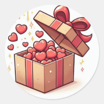  Coeurs mignons d'amour Boîte cadeau Sticker