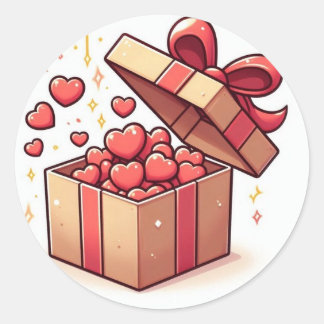  Coeurs mignons d'amour Boîte cadeau Sticker