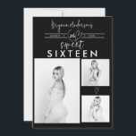 Coeurs modernes Black & White Photo Sweet 16 Party<br><div class="desc">Éléments correspondants disponibles.</div>