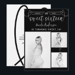 Coeurs modernes Black & White Photo Sweet 16 Party<br><div class="desc">Éléments correspondants disponibles.</div>