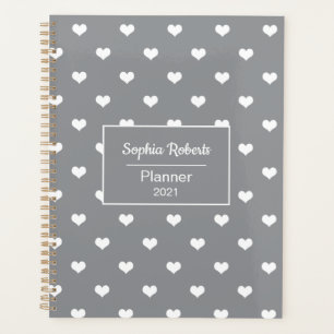 Coeurs modernes motif gris personnalisé