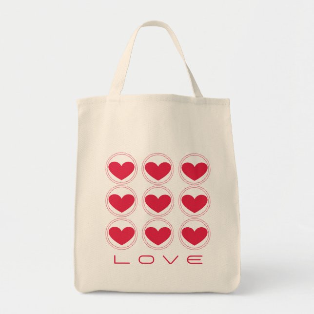 Coeurs Modes Sac fourre-tout d'amour, rose foncé (Devant)