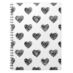 COEURS NOIRS DOODLES DOODLES CARNET MOTIF