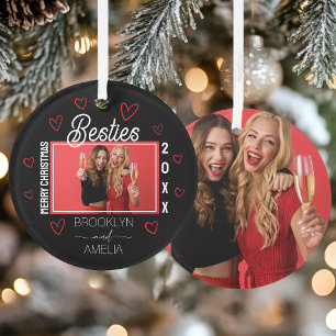 Cœurs Noirs et Rouges Photo Meilleures Amies Noël