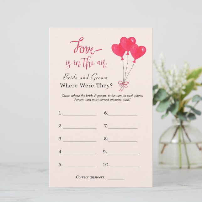 Coeurs "Où étaient-ils" Jeux de douche nuptiale (Debout devant)