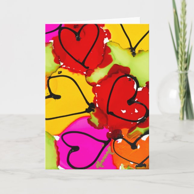 Coeurs partout Lovitude Merci Carte Note (Devant)