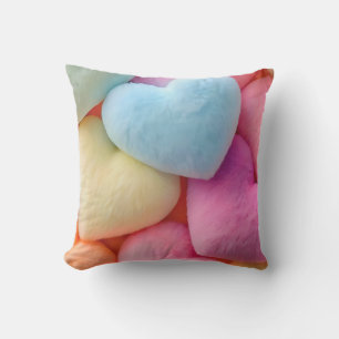 Coeurs Pastel Plush Lancer Oreiller