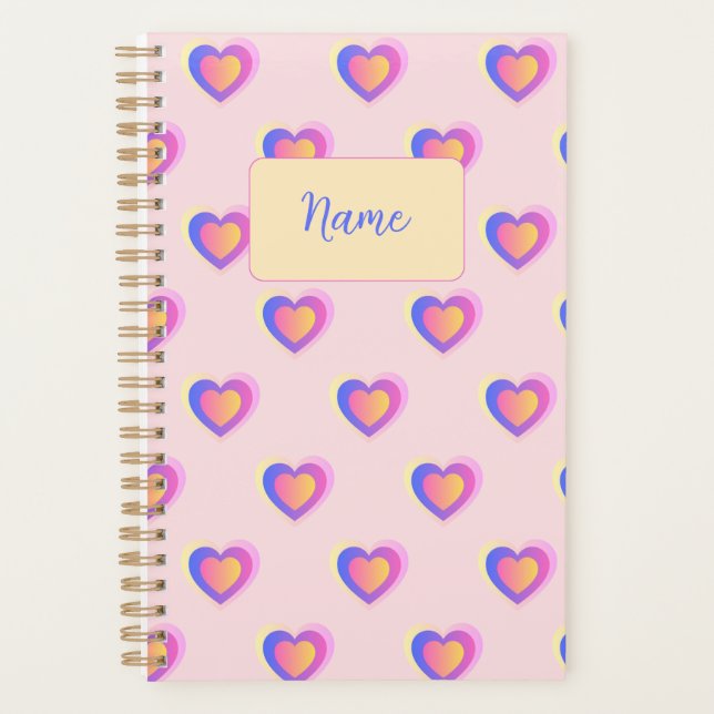 Cœurs pastel rose et violet (Devant)