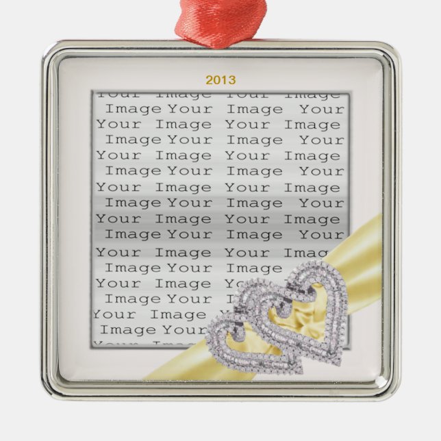 Coeurs Personnalisés Ornement en ruban citron (Devant)