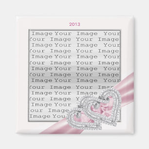 Coeurs personnalisés Pastel Pink Ribbon Magnet