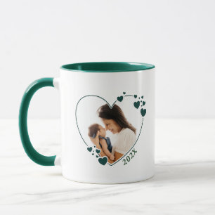 Coeurs Photo Cadre Chasseur de Mug Green