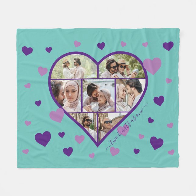 Coeurs photo Collage de couverture en polaire (Devant (Horizontal))