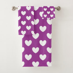 Coeurs polka blanc sur Cactus violet Fleur violet