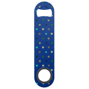 Coeurs Polka dans les tons bleu paon