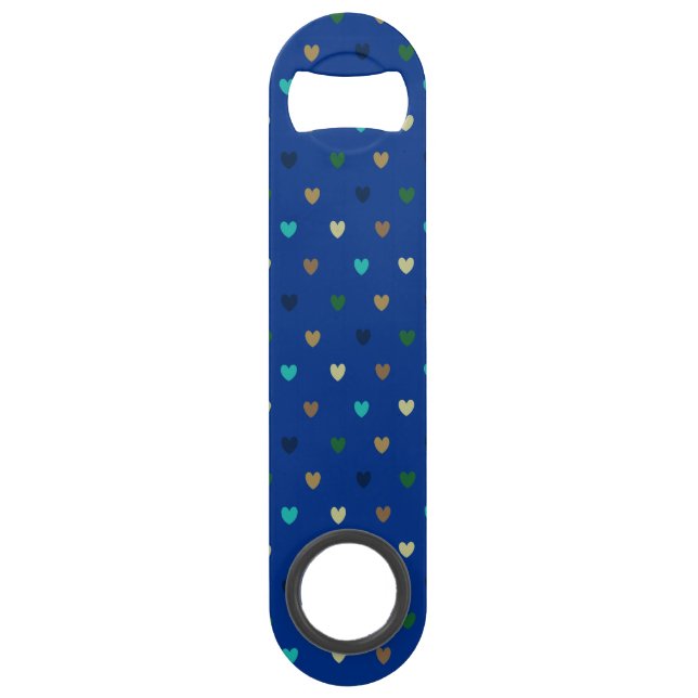 Coeurs Polka dans les tons bleu paon (Devant)