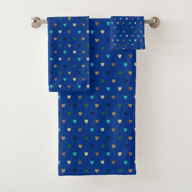 Coeurs Polka dans les tons bleu paon (En situation)